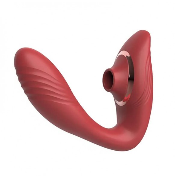 MAN NUO - BECKY Suction Vibrating Wireless Remote Wearable (Chargeable - Red Rose) MAN NUO - BECKY Suction Vibrating Wireless Remote Wearable (Chargeable - Red Rose)